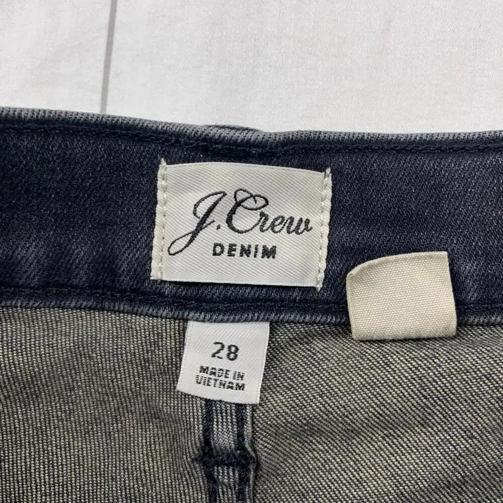 J. Crew Jeans Womens 28 Washed Black Curvy Demi Boot Hemmed High Rise Stretch